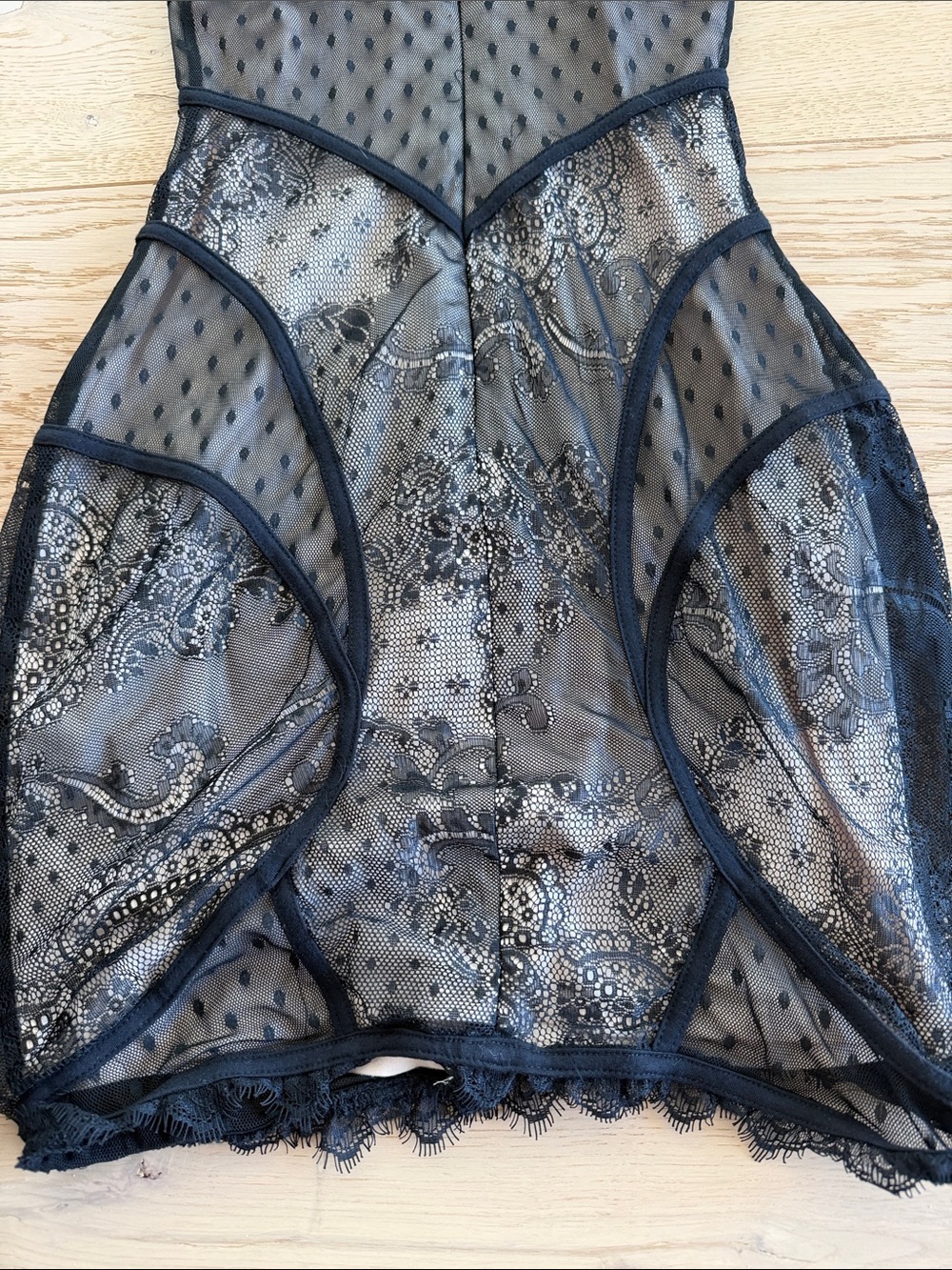 bebe Black Sheer Lace Slip Dress - Picture 6 of 8